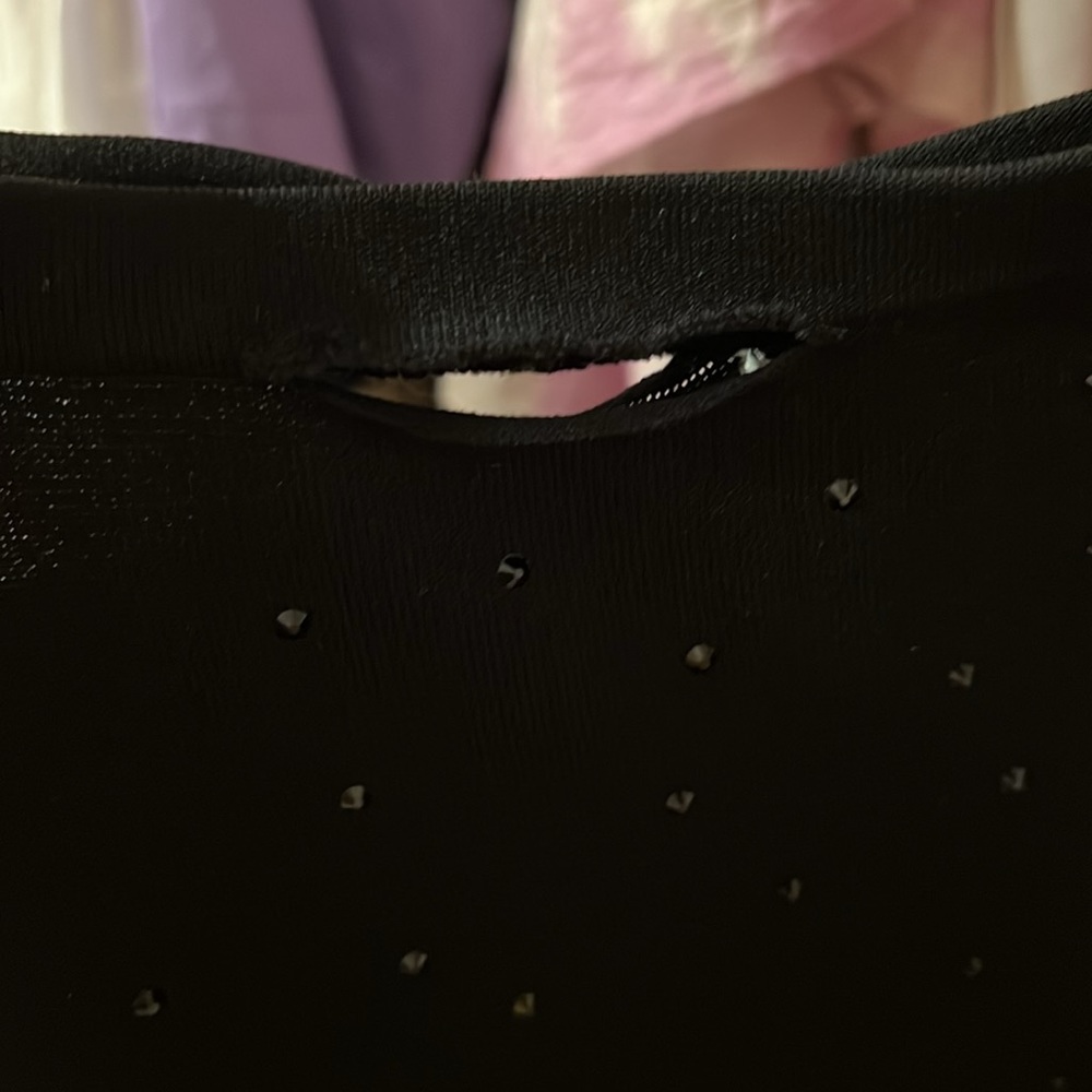 NWT Sandro Manray Black Rhinestone-embellished Midi Skirt—with seam rip - Picture 10 of 11